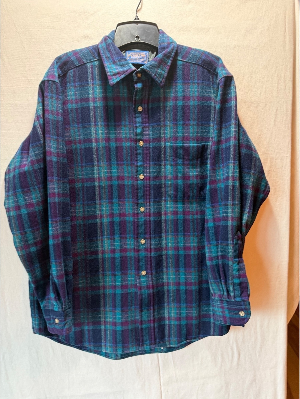 Pendleton Men's Classic Wool Plaid Button-Up Shirt Size L